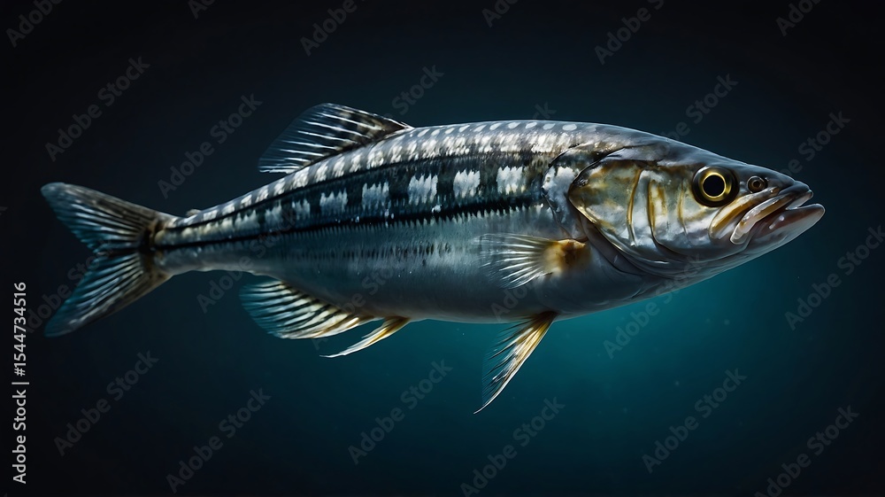 Fototapeta premium Closeup of a spotted seatrout swimming underwater