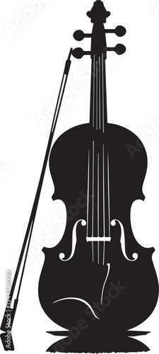 Silhouette of a Violin with Bow Perfect for Musicians