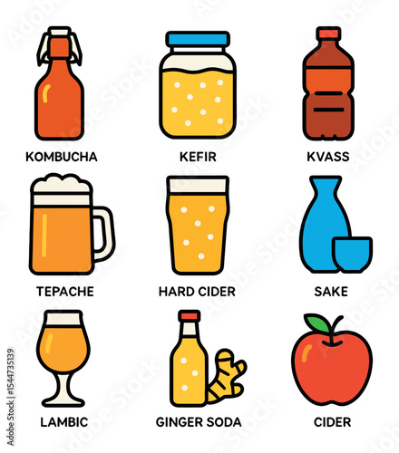 Fermented Drink Icons