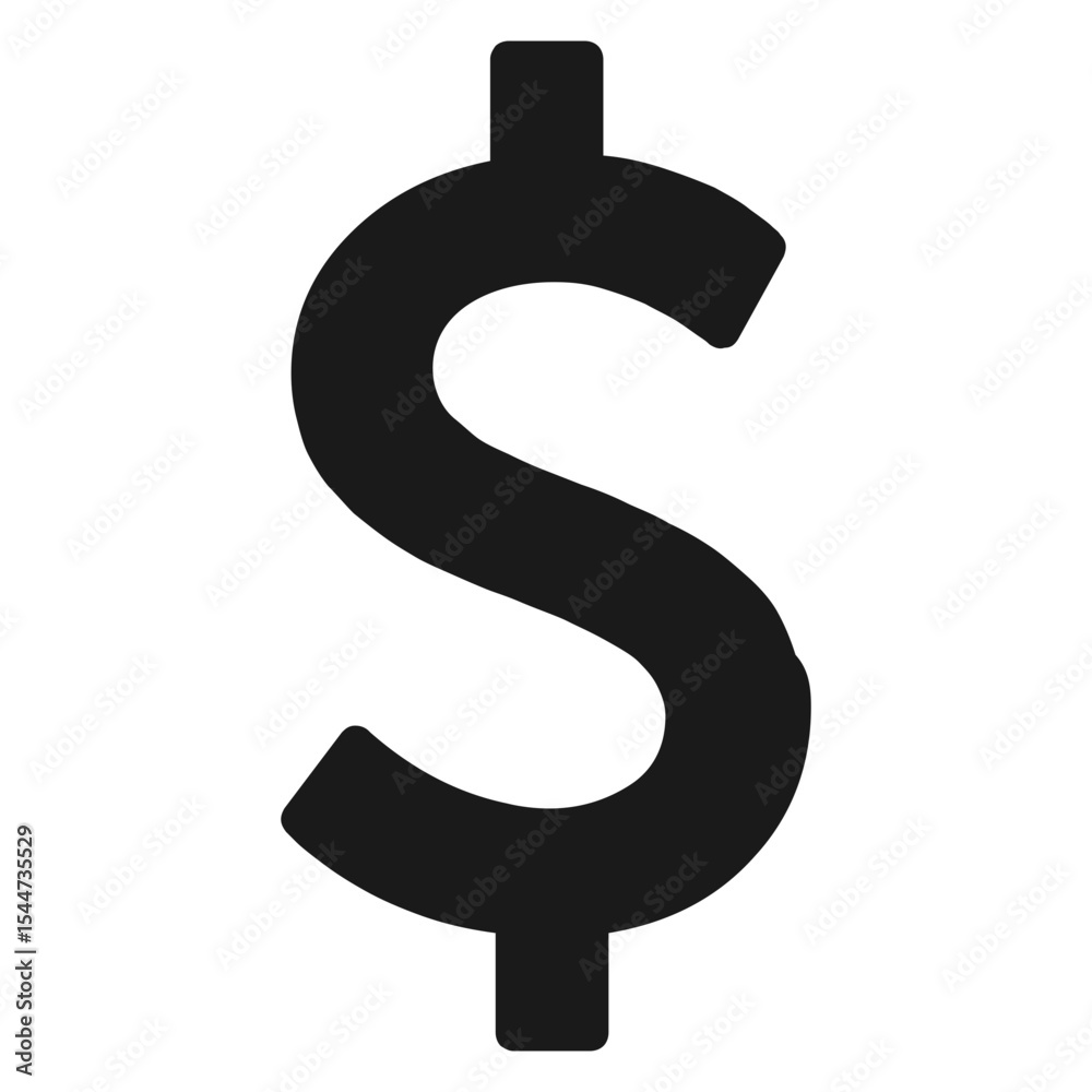 Naklejka premium Dollar Icon Logo Black
