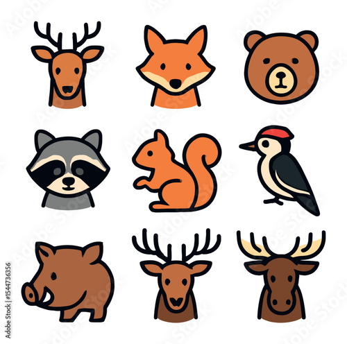Wallpaper Mural Forest Animal Icons Torontodigital.ca