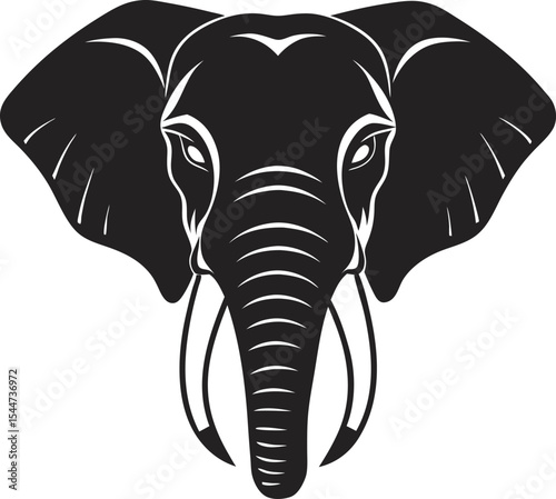 This collection of black and white images depicts various illustrations of elephants, some in profile, others with detailed textures, and some appearing to be part of a larger design or pattern.