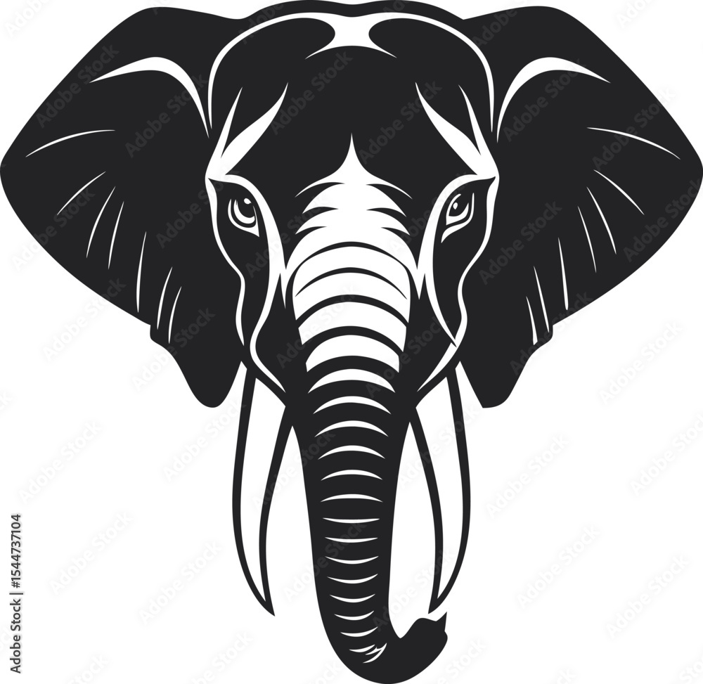 Obraz premium This collection of black and white images depicts various illustrations of elephants, some in profile, others with detailed textures, and some appearing to be part of a larger design or pattern.