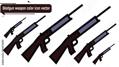 Shotgun weapon color icon vector