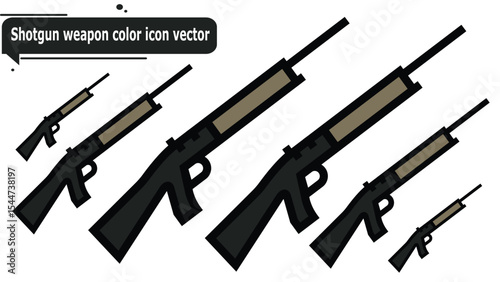Shotgun weapon color icon vector