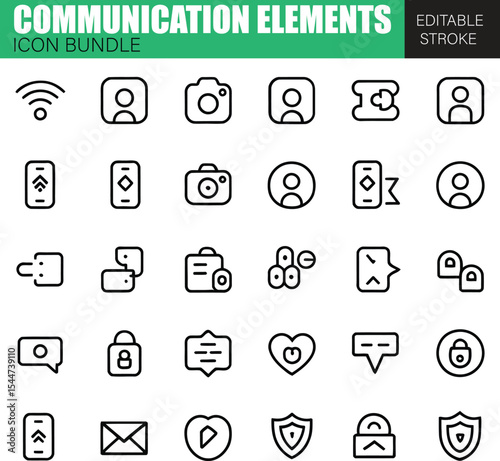 Minimalist and Flat Design Communication Icons Pack Featuring Voice Calling, Messaging, Email, Video Conferences, Help Desk Support, and Contact Features