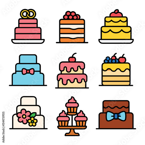 Wedding Cake Icons