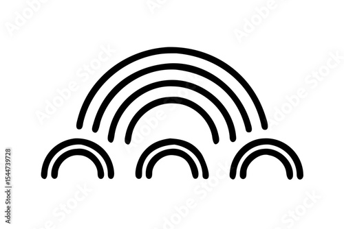 Rainbow icon set, line art and outline vector icon