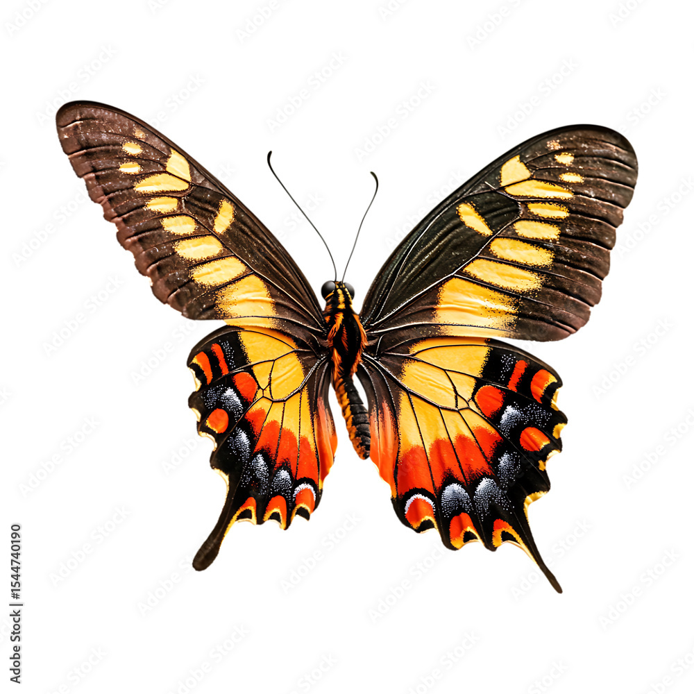 Fototapeta premium Stunning CloseUp Asian Swallowtail Butterfly Wings Detailed Macro Photography