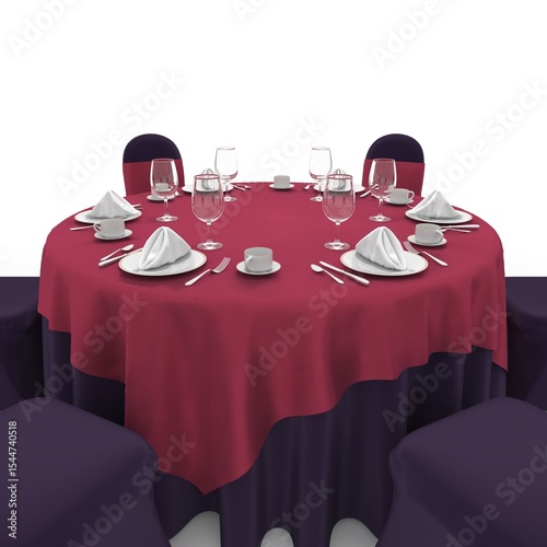 3d render Banquet Table and Chair design element Furniture