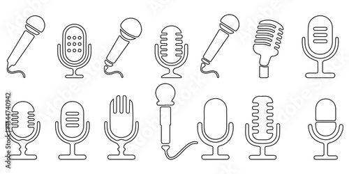 Microphone Icon Set for Audio and Podcasting- mic, mike, microphone, mic icon, microphone icon, mike icon.