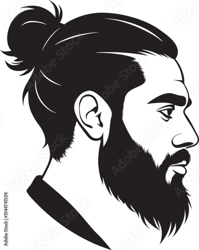 Collection of Stylish Bearded Man Portraits Featuring Modern Haircuts, Facial Hair, and Vintage Hat Fashion in Black and White Art