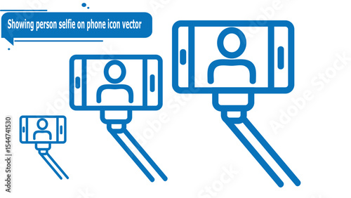 Showing person selfie on phone icon vector
