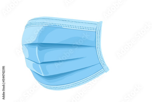 A realistic medical face mask with detailed 3D design, presented in vector illustration format