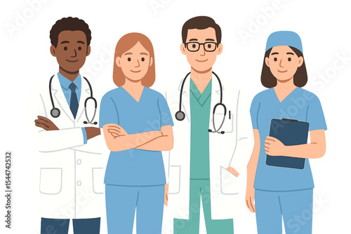 Medical staff is represented by a vector, which includes a group of doctors and nurses