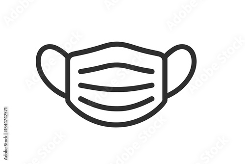 Vector icon of a medical face mask isolated on a white background
