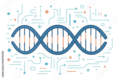 Abstract DNA technology represents a science medical concept set against a futuristic background