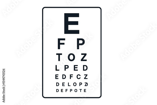 The verification board used for testing patients is typically depicted as a vector image on a white background and is utilized by optometrists for vision tests
