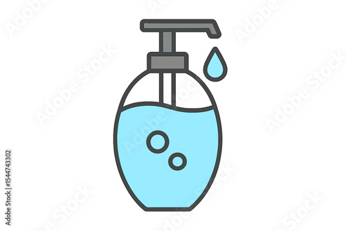 Vector icon of liquid soap isolated on a white background