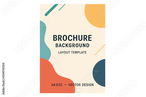 The layout template serves as a brochure background, featuring a vector design in A4 size suitable for posters, flyers, or covers
