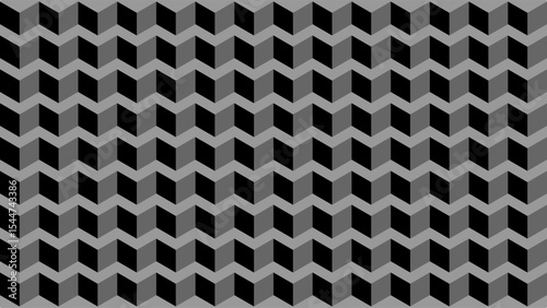 Gray seamless isometric pattern background geometric texture, dark color.