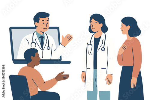 Medical professionals and their patients in an online setting