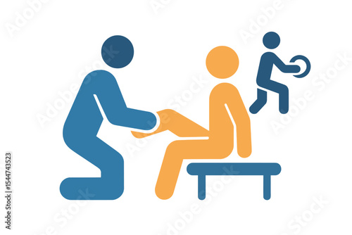 physical therapy / physiotherapy / orthopedics icon concept - exercise, therapy - vector illustration