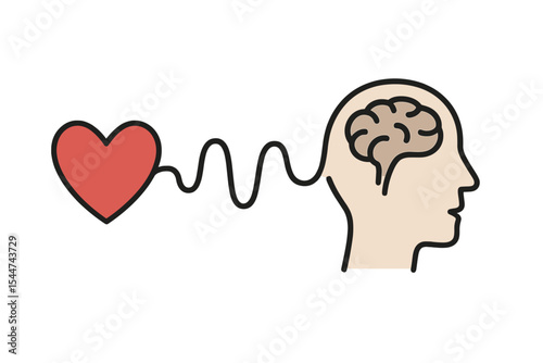 From soul to brain, a distorted journey exists, reflecting a psychology concept for a therapy blog post image, represented by a minimalistic vector illustration