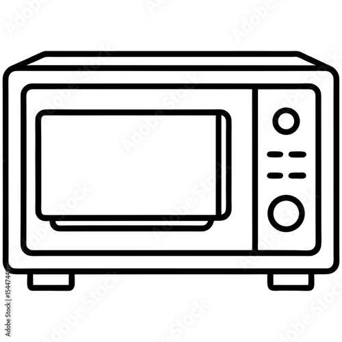 Flat Style Digital Microwave Vector – Control Panel View, No Text