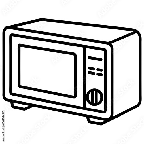 Flat Style Digital Microwave Vector – Control Panel View, No Text