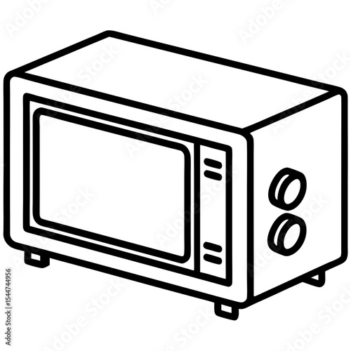 Flat Style Digital Microwave Vector – Control Panel View, No Text