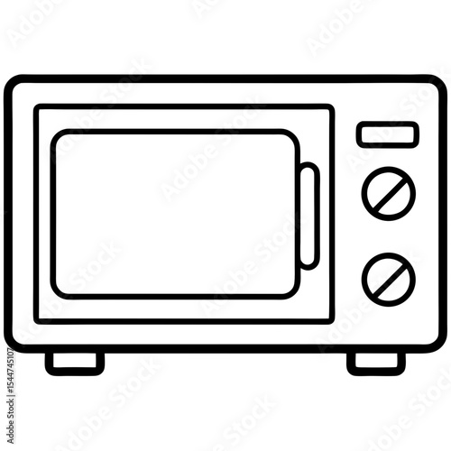 Flat Style Digital Microwave Vector – Control Panel View, No Text