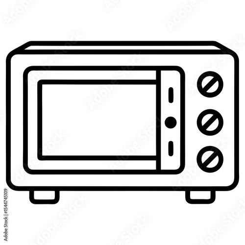 Flat Style Digital Microwave Vector – Control Panel View, No Text