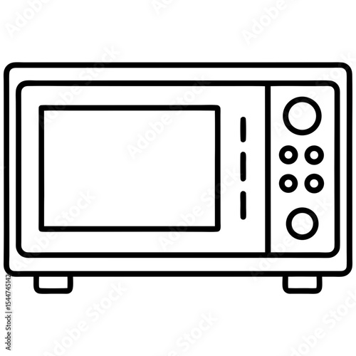 Flat Style Digital Microwave Vector – Control Panel View, No Text