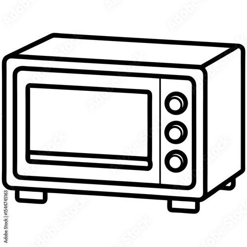 Flat Style Digital Microwave Vector – Control Panel View, No Text