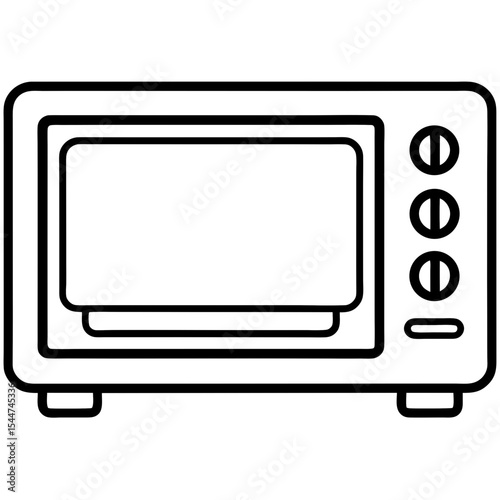 Flat Style Digital Microwave Vector – Control Panel View, No Text