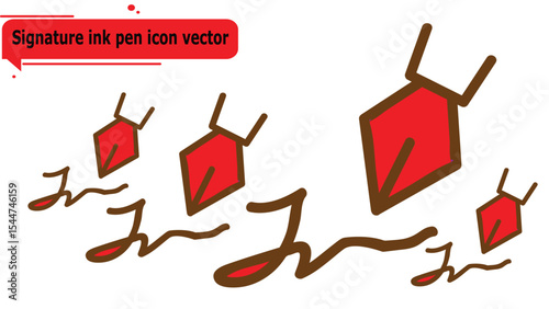 Signature ink pen icon vector
