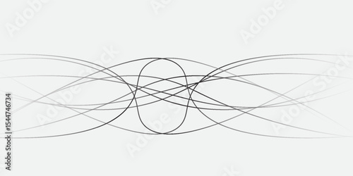 Thin wavy line abstract background. Wavy line horizontal divider outline minimalist background. Abstract black lines wave curve motion on white background. Vector Illustration.