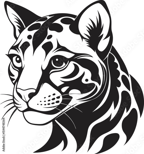 This collection of images features illustrations of leopards, some with detailed spots and whiskers, captured in poses like stalking, resting, or roaring