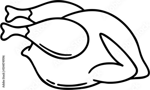 chicken meat line art vector illustration, isolated on white