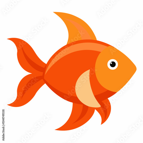 Gold fish vector icon on white background.