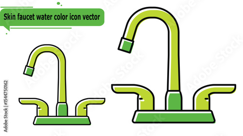Skin faucet water color icon vector