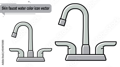 Skin faucet water color icon vector