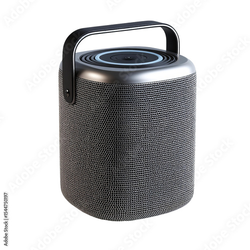 Portable Bluetooth Speaker: A stylish and portable Bluetooth speaker with a fabric cover and a sturdy handle, perfect for indoor and outdoor use.  Enjoy high-quality audio anywhere.