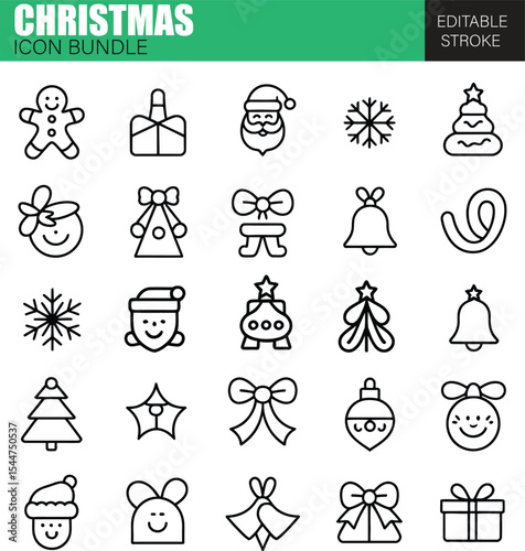 Holiday Icons Pack – Christmas Elements in Flat Style