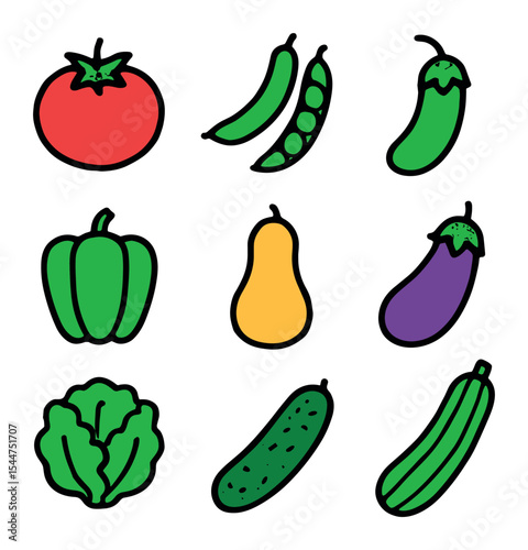 Colorful Garden Harvest Icons