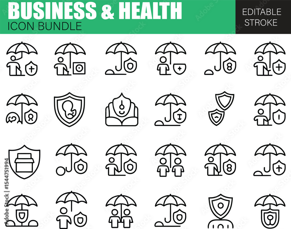 Fototapeta premium Health and Medical Icon Set – Flat Vector Bundle for Hospitals, Clinics, and Wellness