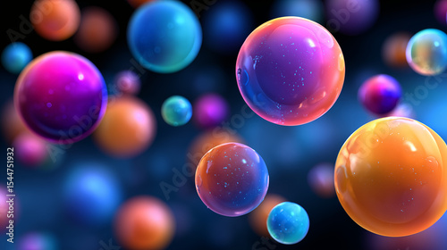 Colorful translucent spheres in space