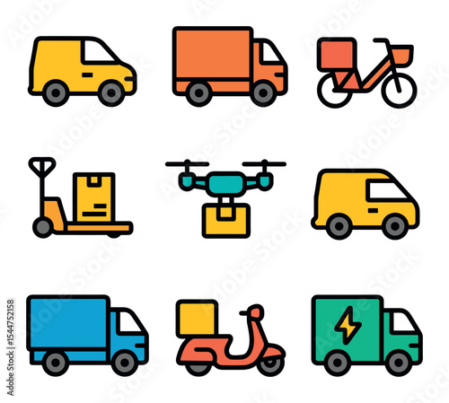 Colorful Delivery Icons