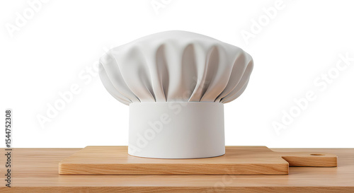 Blank white chef hat mockup, front view